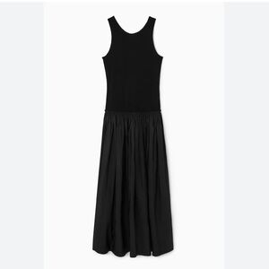 COS DROPPED-WAIST MAXI DRESS BLACK SIZE SMALL